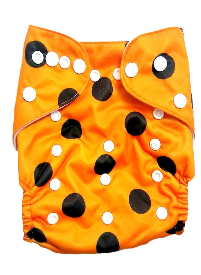 N&M Reusable Printed Cloth Diaper Without Insert - (Orange Circle Print) - Image 2