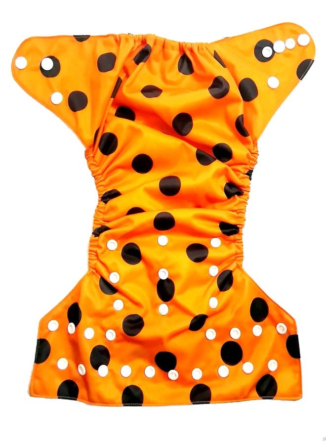 N&M Reusable Printed Cloth Diaper Without Insert - (Orange Circle Print) - Image 3