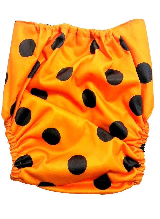 N&M Reusable Printed Cloth Diaper Without Insert - (Orange Circle Print) - Image 1