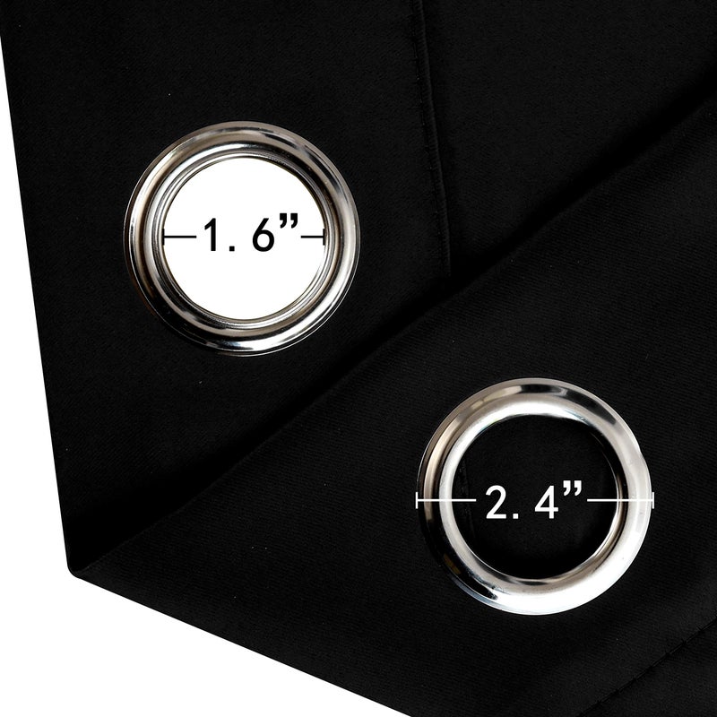 LEMOMO Black Thermal Blackout Curtains/42 x 84 Inch/Set of 2 Panels Room Darkening Curtains for Bedroom - Image 5