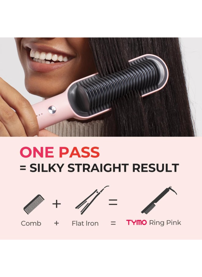 TYMO - Ring Hair Straightening Comb Pink - Image 1
