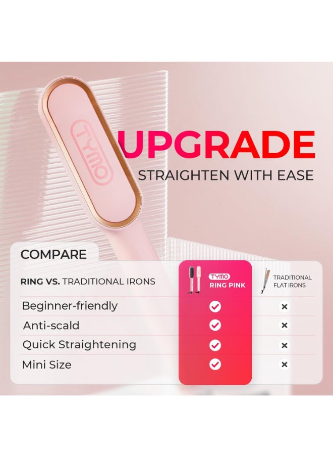 TYMO - Ring Hair Straightening Comb Pink - Image 1
