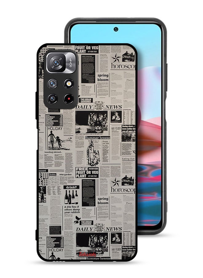 Tolwak Xiaomi Redmi Note 11 4G Protective Case Cover Newspaper Recording - Image 1