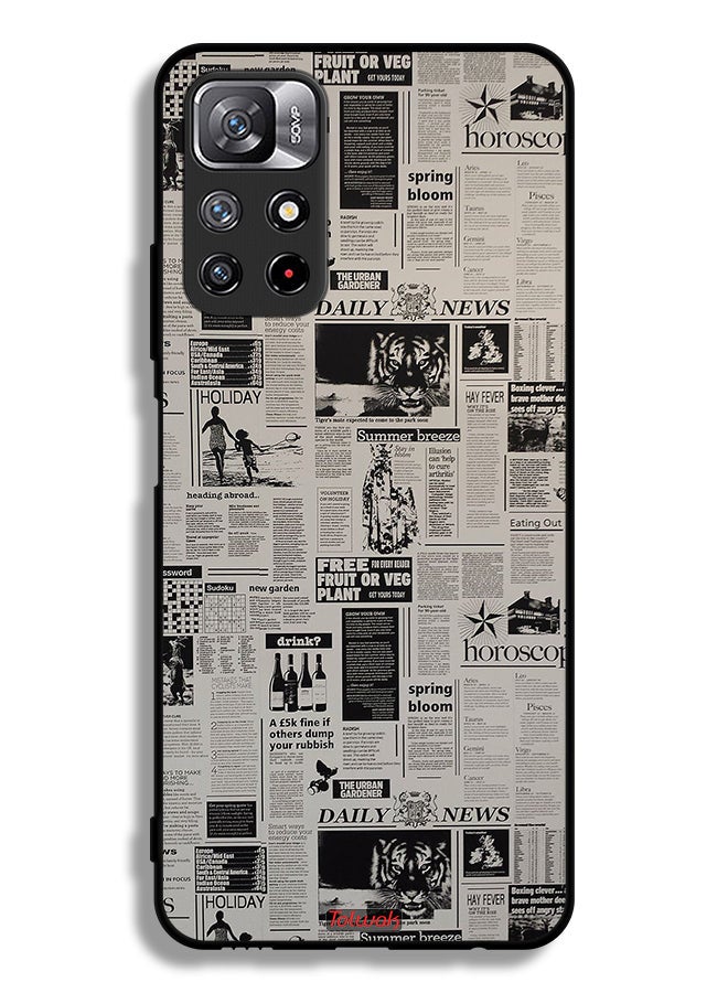 Tolwak Xiaomi Redmi Note 11 4G Protective Case Cover Newspaper Recording - Image 2