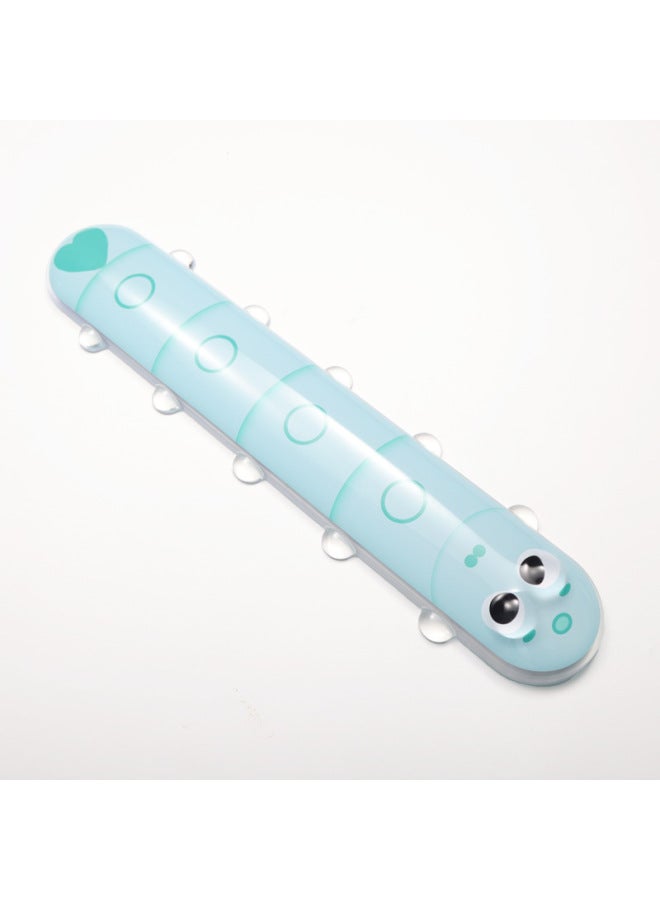 Cartoon Transparent Silicone Wrist Keypad Cushion Refreshing And Comfortable Office Small Hand Cushion Men's And Women's Internet Celebrity Computer Mouse Cushion-Pattern:Blue Caterpillar Keyboard Pad  - Image 1