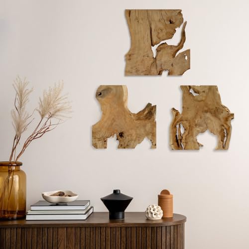 NAHARO Natural Wood Wall Art - Handcrafted Rustic Decor, Frameless Design for Living Room, Bedroom, Kitchen, or Office - Unique Organic Charm for Your Home - Image 1