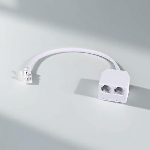 MAKABEE 2 Pack Two Way Telephone Splitters RJ11 Male to Dual Female Cable 6P4C Phone Splitter for Landline Suitable for Telephone, Fax Machine, White - Image 5