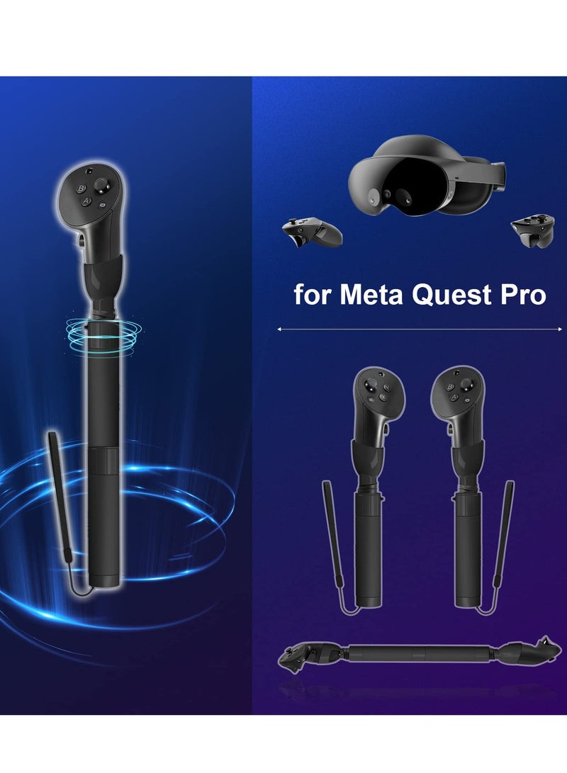 Handle Extension Grips for Meta Quest Pro, VR Game Controllers Handle Accessories for Playing Beat Saber, Golf+, Badminton, Baseball Games  - Image 3