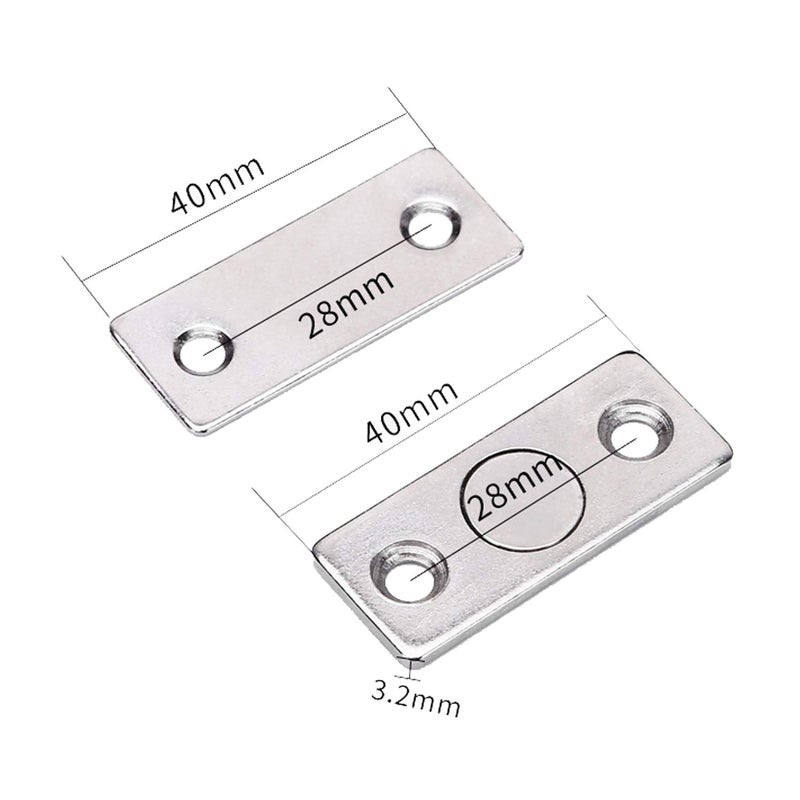Saisn مغناطيس باب الخزانة مزلاج باب منزلق مغناطيس قفل باب معدني من الفولاذ المقاوم للصدأ لملحقات الدرج لمطبخ الخزانة (6 عبوات، رفيع للغاية) - Image 2