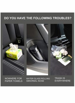Y&D Car Front Seat Organizer Portable Trash Can Multi Functional Tissue Box and Bottle Holders Umbrella Storage Bag（Black)  - Image 3