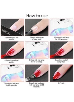 HY 2PCS No Wipe Gel Top Coat and Base Coat Set 7.3ml Soak Off UV LED Clear Gel Base Top Gel Glossy Shine Finish Long Lasting Gel Polish Base Art Starter Manicure Salon DIY at Home  - Image 5