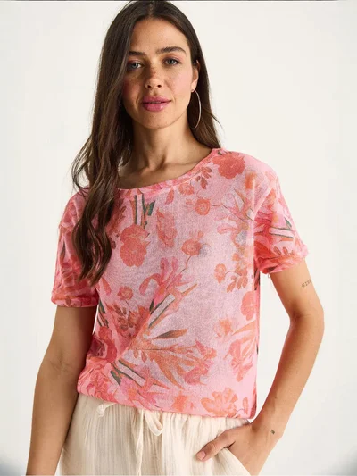 Bianco Lucci LUCCI Transparent Crew Neck T-Shirt