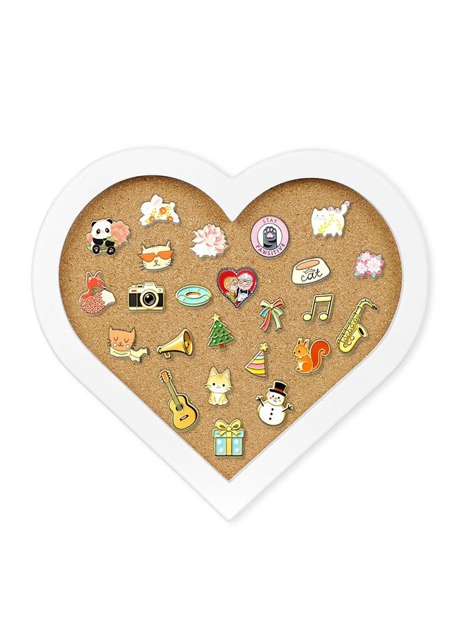 TORASO Heart-Shaped Cork Board, 11.8"x10.2" Small Pin Board for Walls, Bulletin Display Board for Brooch Pin Storage, for Office/Home/School Decor Board（WH） - Image 1
