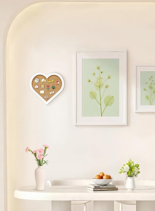 TORASO Heart-Shaped Cork Board, 11.8"x10.2" Small Pin Board for Walls, Bulletin Display Board for Brooch Pin Storage, for Office/Home/School Decor Board（WH） - Image 5
