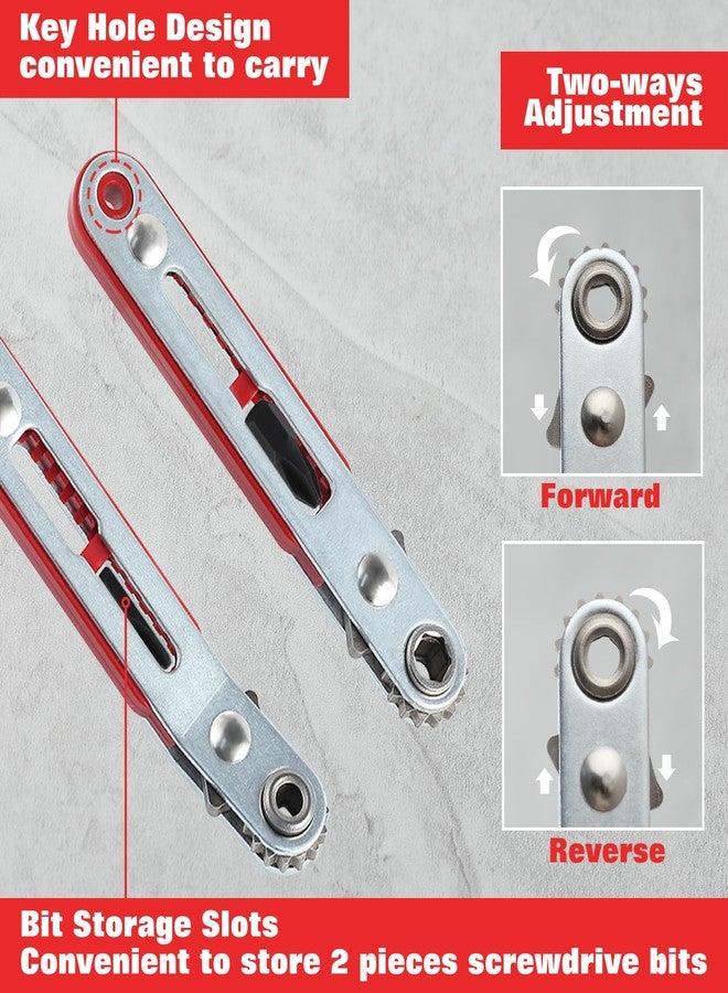 طقم مفكات براغي صغيرة من ليونتول، مكون من قطعتين، بت سداسي 1/4 بوصة، مع كوع ورأس مسطح ومقبض عكسي، بت رأس فيليبس - Image 3