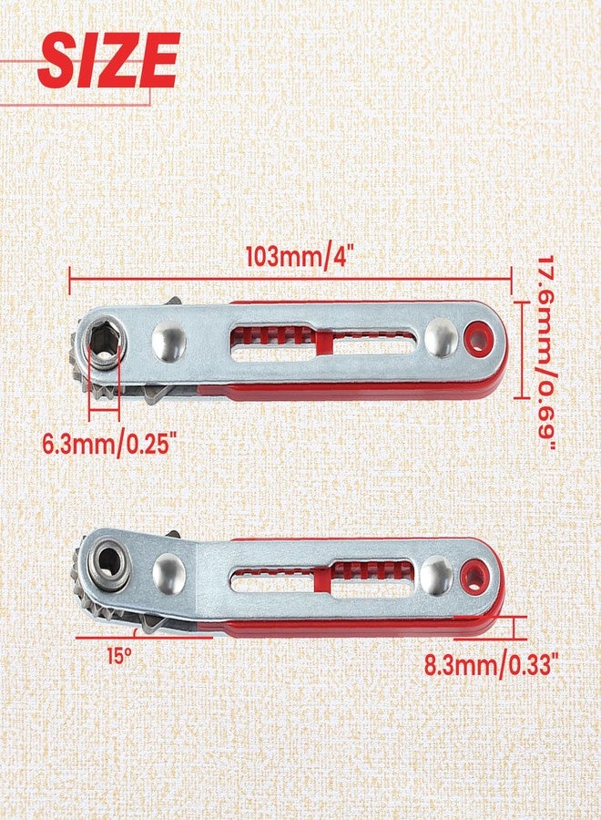 طقم مفكات براغي صغيرة من ليونتول، مكون من قطعتين، بت سداسي 1/4 بوصة، مع كوع ورأس مسطح ومقبض عكسي، بت رأس فيليبس - Image 4