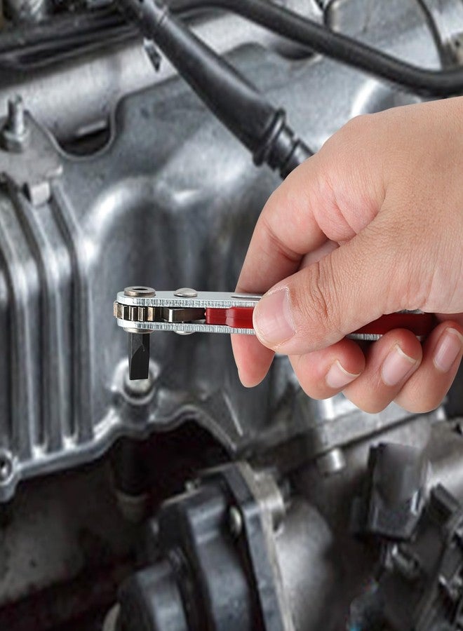 طقم مفكات براغي صغيرة من ليونتول، مكون من قطعتين، بت سداسي 1/4 بوصة، مع كوع ورأس مسطح ومقبض عكسي، بت رأس فيليبس - Image 2