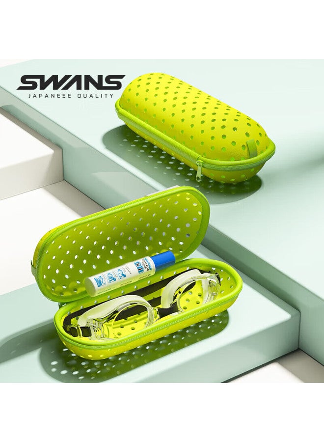 Swans Swimming Goggles Case, Breathable Lightweight Eyeglass Case, Professional Waterproof Large Goggles Storage Box, Portable Swimming Equipment, Green - Image 1