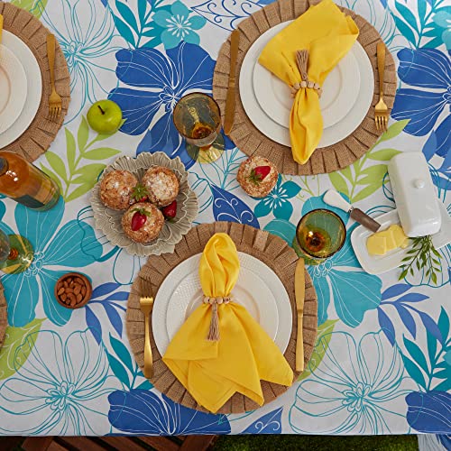 DII Summer Vinyl Tabletop Collection Flannel Backed Floral Tablecloth, Rectangle 60x84, Tropical Bahama - Image 5