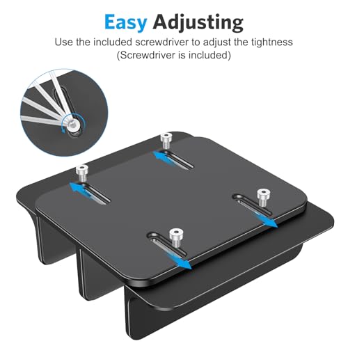 OMOTON Vertical Laptop Stand [Updated Double Version], Desktop Aluminum Mac Book Stand with Adjustable Dock Size, Fits All Mac Book, Surface, Chrome Book and Gaming Laptops (Up to 17.3 inch) (Black) - Image 5