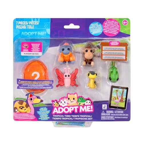Adopt Me! Pets Multipack Tropical Time - Hidden Pet - Top Online Game - Exclusive Virtual Item Code Included - Fun Collectible Toys for Kids Featuring Your Favorite Pets, Ages 6+ - Image 1