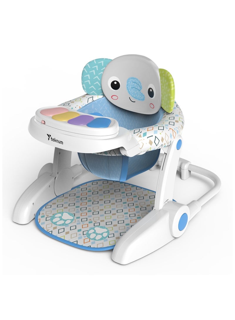 TEKNUM Baby Portable Dining Feeding Chair and Recliner Activity Chair - Elephant - Image 1