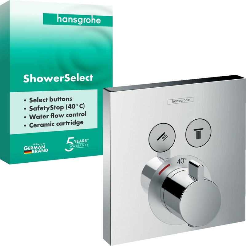 Hansgrohe Colour Set ERSE Window for FlushMounted Thermostat 2Users Chrome 15763000 by Hansgrohe