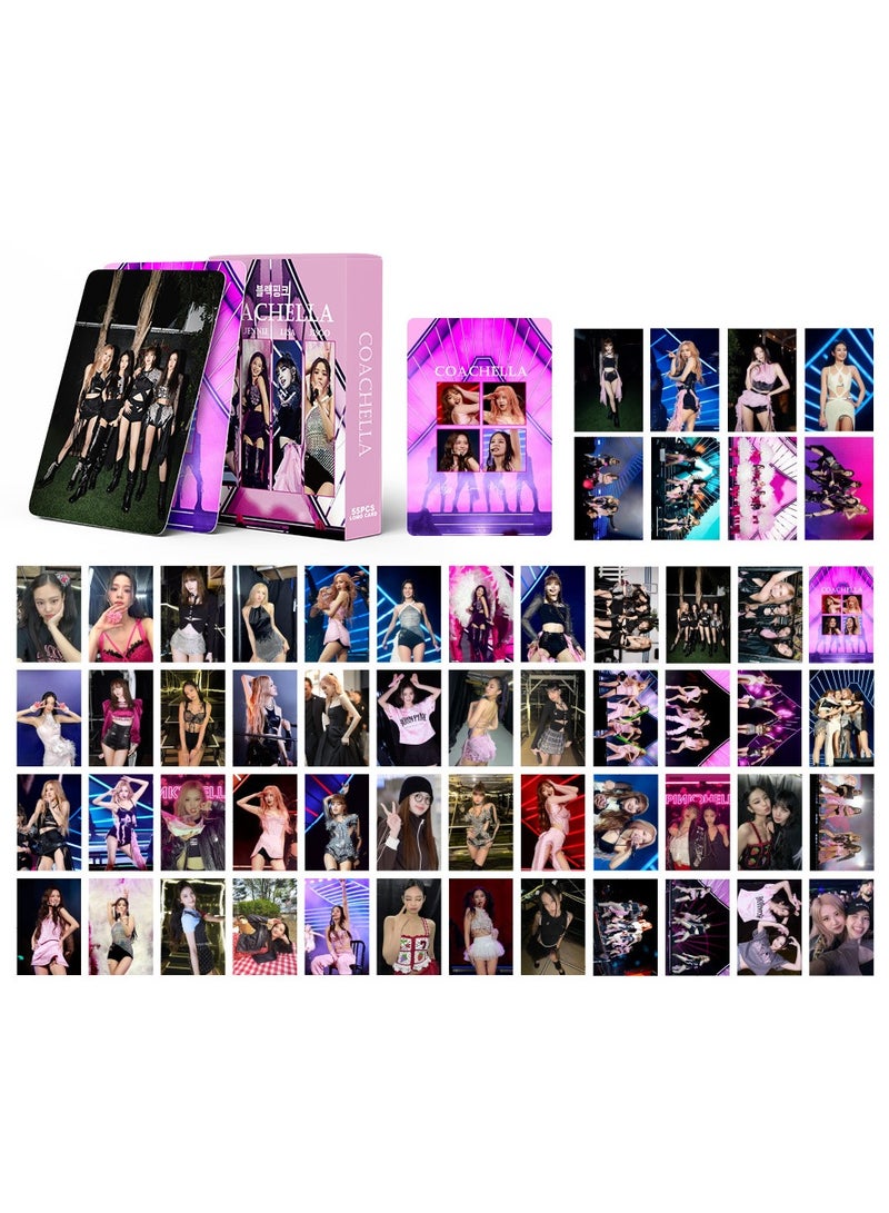 NIBEMINENT 55 Pcs Kpop BLACKPINK Coachella Lomo Cards Card For Fans Collection Gifts - Image 1