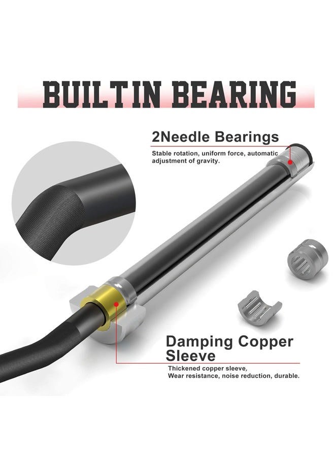 Elevens Olympic Barbell EZ Bar Curl Bar 4ft/5ft/7ft for 2 Inch Weight Plates, Perfect for Home Fitness (300lb/330lb/400lb/700lb/1000lb/1500lb) (Black-22lb) - Image 3