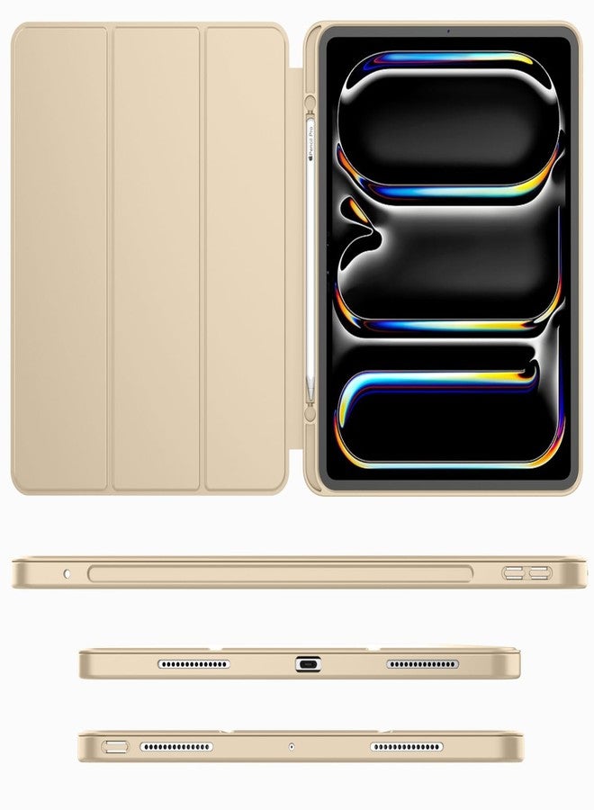 iMieet جراب iMieet لجهاز iPad Pro مقاس 11 بوصة M4 2024 (الجيل الخامس) مع حامل قلم، جراب ذكي ثلاثي الطي مع ظهر TPU ناعم، خاصية التشغيل/الإيقاف التلقائي (ذهبي شامبانيا) - Image 2