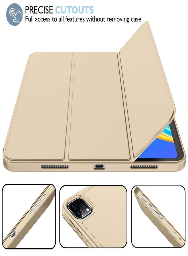 iMieet جراب iMieet لجهاز iPad Pro مقاس 11 بوصة M4 2024 (الجيل الخامس) مع حامل قلم، جراب ذكي ثلاثي الطي مع ظهر TPU ناعم، خاصية التشغيل/الإيقاف التلقائي (ذهبي شامبانيا) - Image 4