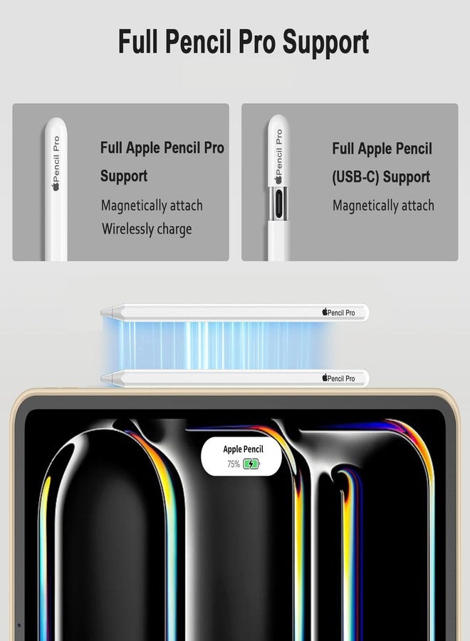 iMieet جراب iMieet لجهاز iPad Pro مقاس 11 بوصة M4 2024 (الجيل الخامس) مع حامل قلم، جراب ذكي ثلاثي الطي مع ظهر TPU ناعم، خاصية التشغيل/الإيقاف التلقائي (ذهبي شامبانيا) - Image 3