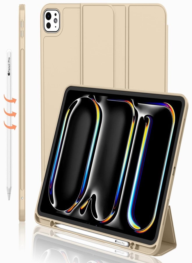 iMieet جراب iMieet لجهاز iPad Pro مقاس 11 بوصة M4 2024 (الجيل الخامس) مع حامل قلم، جراب ذكي ثلاثي الطي مع ظهر TPU ناعم، خاصية التشغيل/الإيقاف التلقائي (ذهبي شامبانيا) - Image 1