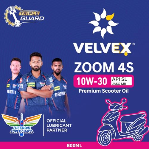 Velvex Zoom 4S 10W-30 Premium Scooter Oil (800 ML) | Triple Guard Protection for Scooter | Smoother Engine Operation | API SL/JASO MB - Image 4