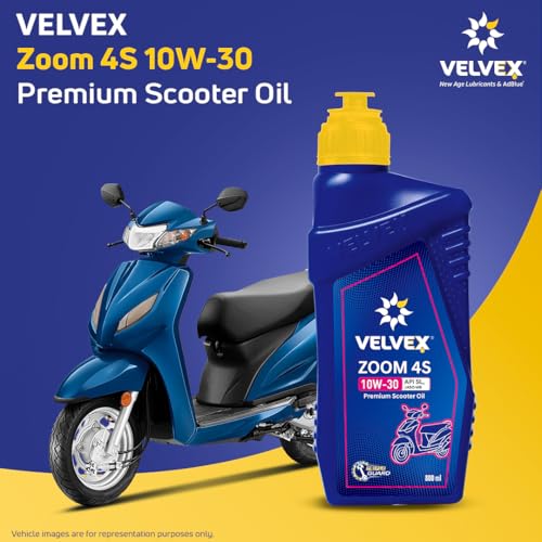 Velvex Zoom 4S 10W-30 Premium Scooter Oil (800 ML) | Triple Guard Protection for Scooter | Smoother Engine Operation | API SL/JASO MB - Image 3