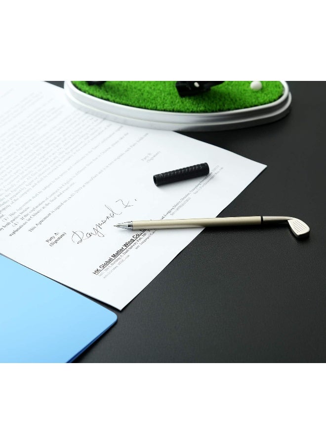 10L0L Golf Pen Holder with Clock Unique Gifts for Men, Mini Desktop Holder, Compatible with Enthusiasts Funny Business Gifts Includes Pen Set of 2 Office Desk Accessories- White - Image 5