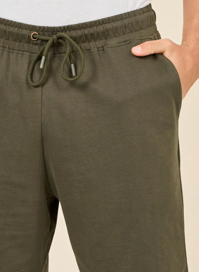 Styli Oversized Solid Shorts with Drawstring Waistband