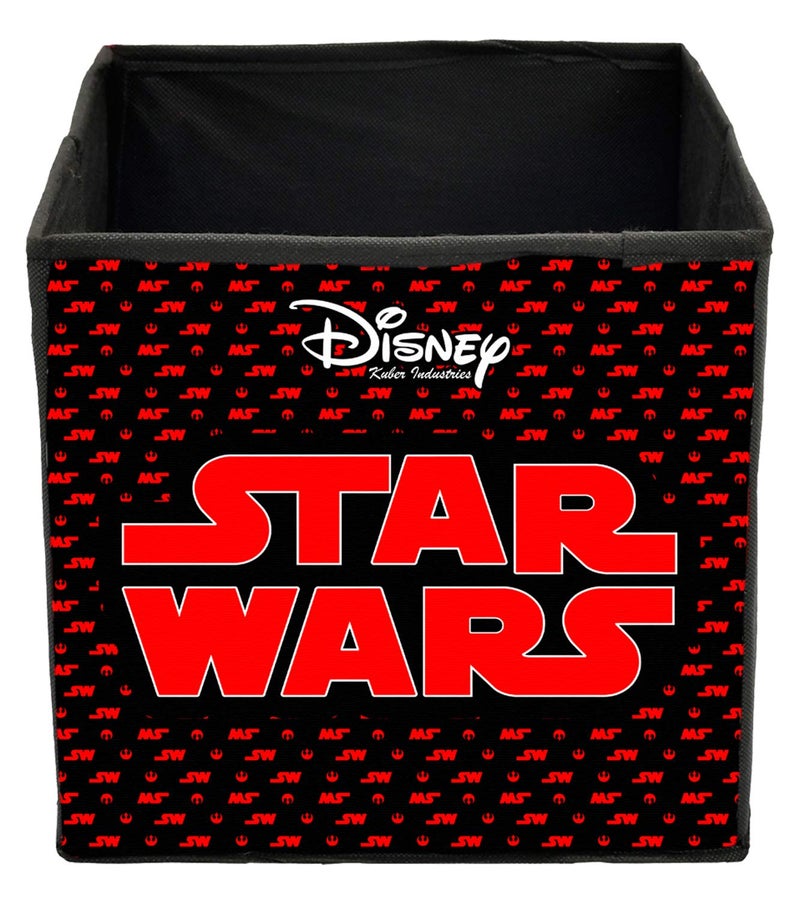 Kuber Industries Kuber Industries Disney Print Non Woven 3 Pieces Fabric Foldable Cubes Storage Box with Handle (Extra Large, Grey and Maroon and Pink)  - Image 3