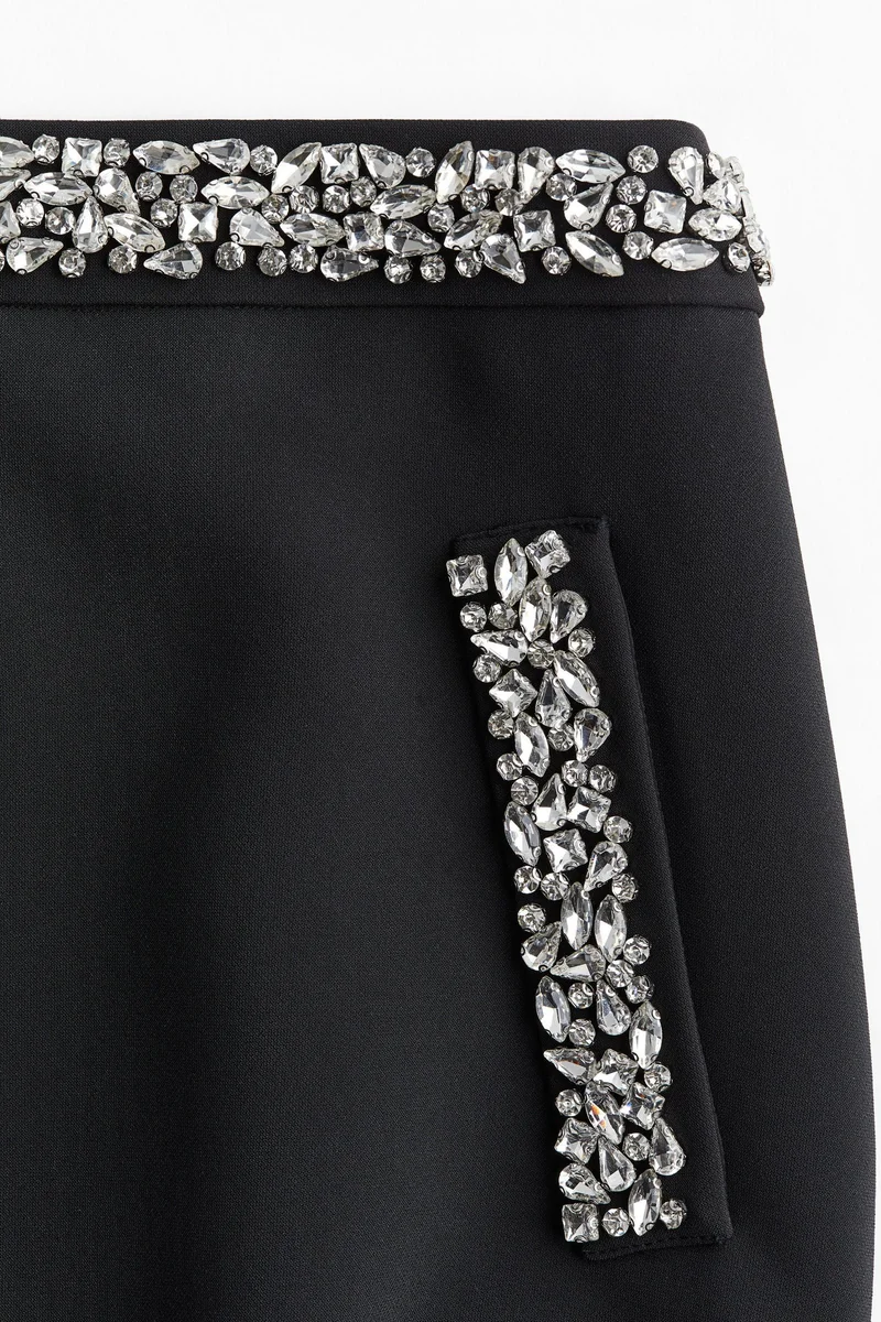 H&M Rhinestone-embellished mini skirt