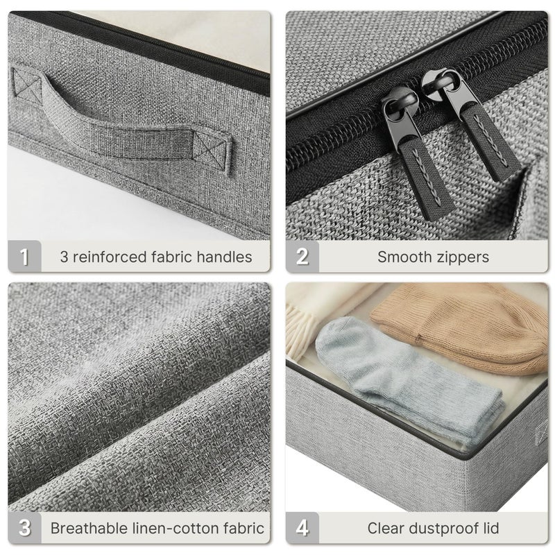 TidyCorner 2-Pack Under Bed Storage Containers, 4.5 Inches Tall Low Profile Underbed Clothes Storage Organizer Bin with Sturdy Sidewalls/Bottom, Underbed Storage Bins 2 Storage Thin Bins - Image 5