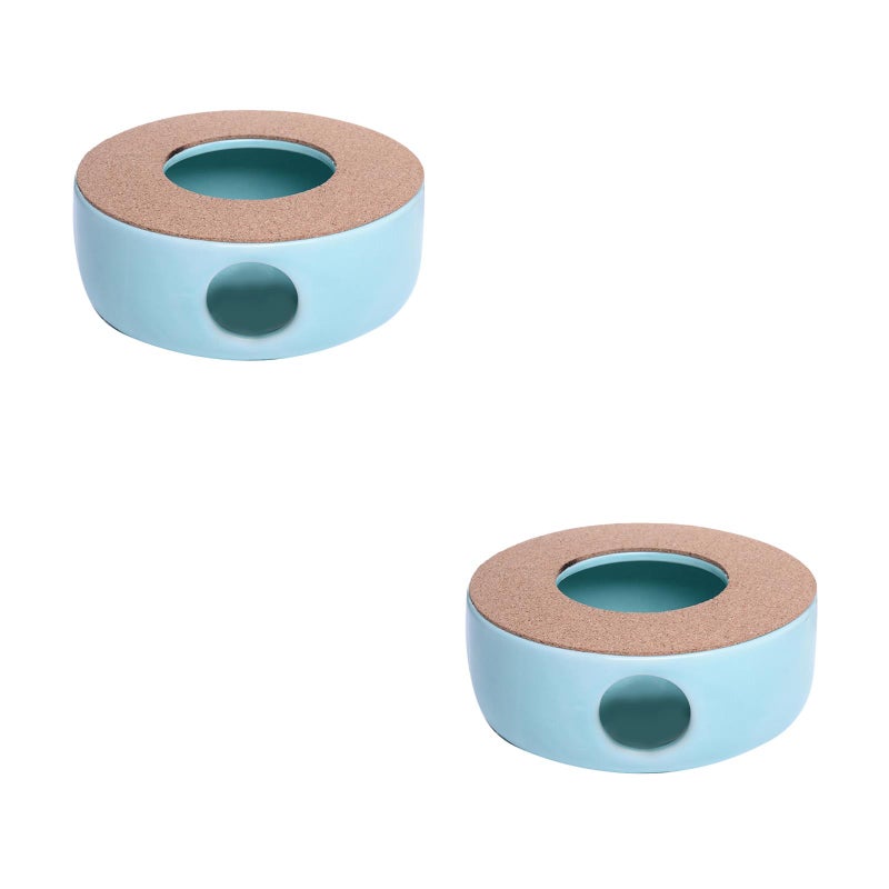 2 pcs Ceramic Tea Stove Tea Heater Warmer Candle Stand Candle Holder for Home Office ( ) - Image 1