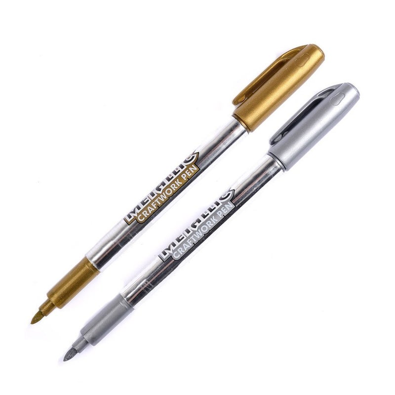 MyLifeUNIT Metallic Marker Pens, 6-Pack Metallic Gold Silver Permanent Markers, Fine Point (3 Gold 3 Silver) - Image 4