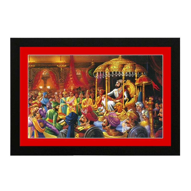 Masstone Chatrapati Shivaji Maharaj Wall Painting Wall Painting With Frame 20x14 inch Shivaji Maharaj Wall Painting Painting for Wall Decoration Wall Painting for Bedroom Living Room