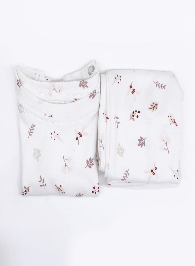Trender Unisex Organic Cotton Open Shoulder T-Shirt Pyjama Set for New Born Baby Boys & Girls - White (for 0-3 Month) - Image 4