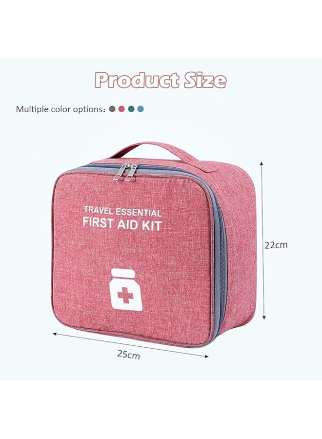 حقيبة إسعافات أولية فارغة للسفر – مثالية للطوارئ والتنقل والتنظيم الطبي(وردي) كود 6015 - Image 2