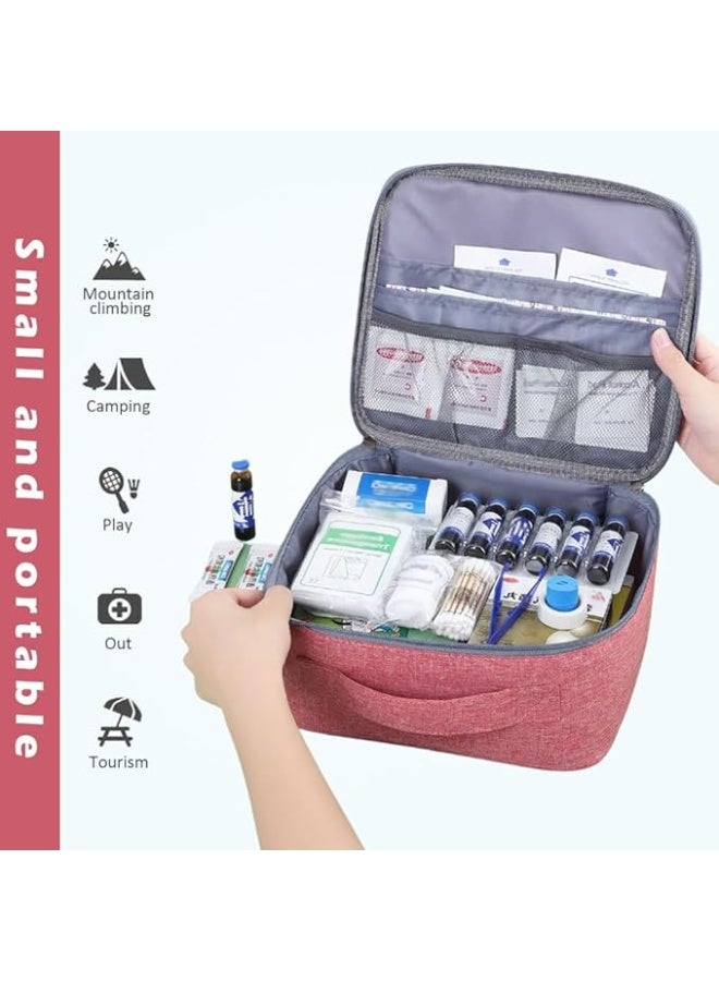 حقيبة إسعافات أولية فارغة للسفر – مثالية للطوارئ والتنقل والتنظيم الطبي(وردي) كود 6015 - Image 3