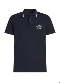TOMMY HILFIGER Men's Slim Tipped Polo Shirt - Cotton, Blue  - Image 2