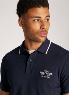 TOMMY HILFIGER Men's Slim Tipped Polo Shirt - Cotton, Blue  - Image 5