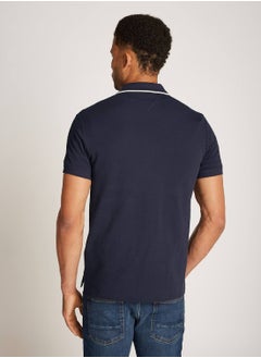 TOMMY HILFIGER Men's Slim Tipped Polo Shirt - Cotton, Blue  - Image 4