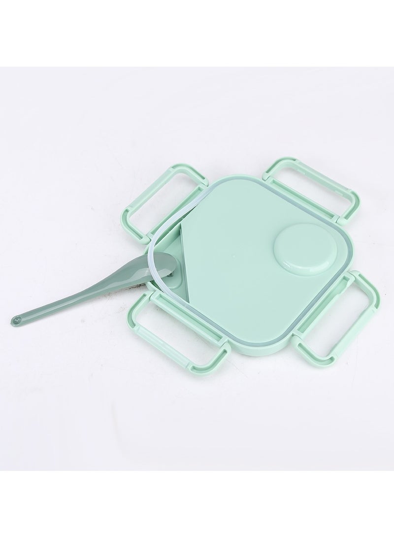 Twisoo Twisoo Kids Sports Lunch Box and Water Bottle Combo Set, BPA Free, Leakproof Food Grade PP with Chutney Box, Spoon, Fork, and Dividers - Durable and Portable 1120ml + 70ml for School & Travel ( Green ) - Image 3